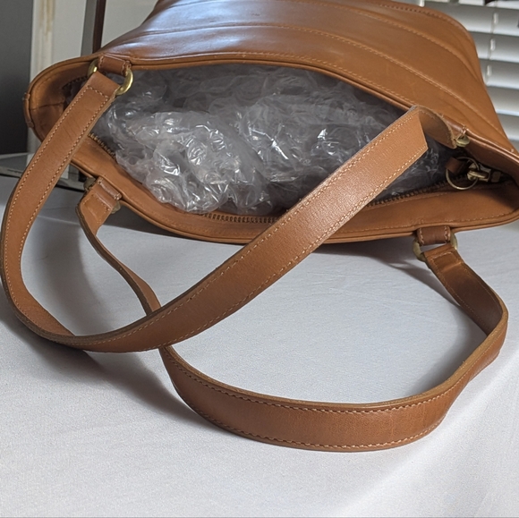 Vintage Coach Tribeca Shopper Tote Bag Tan Glove-Tanned Leather Authentic 9098 - Picture 12 of 16